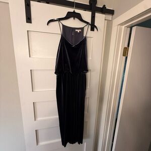 Elegant Gray Velvet Jumpsuit